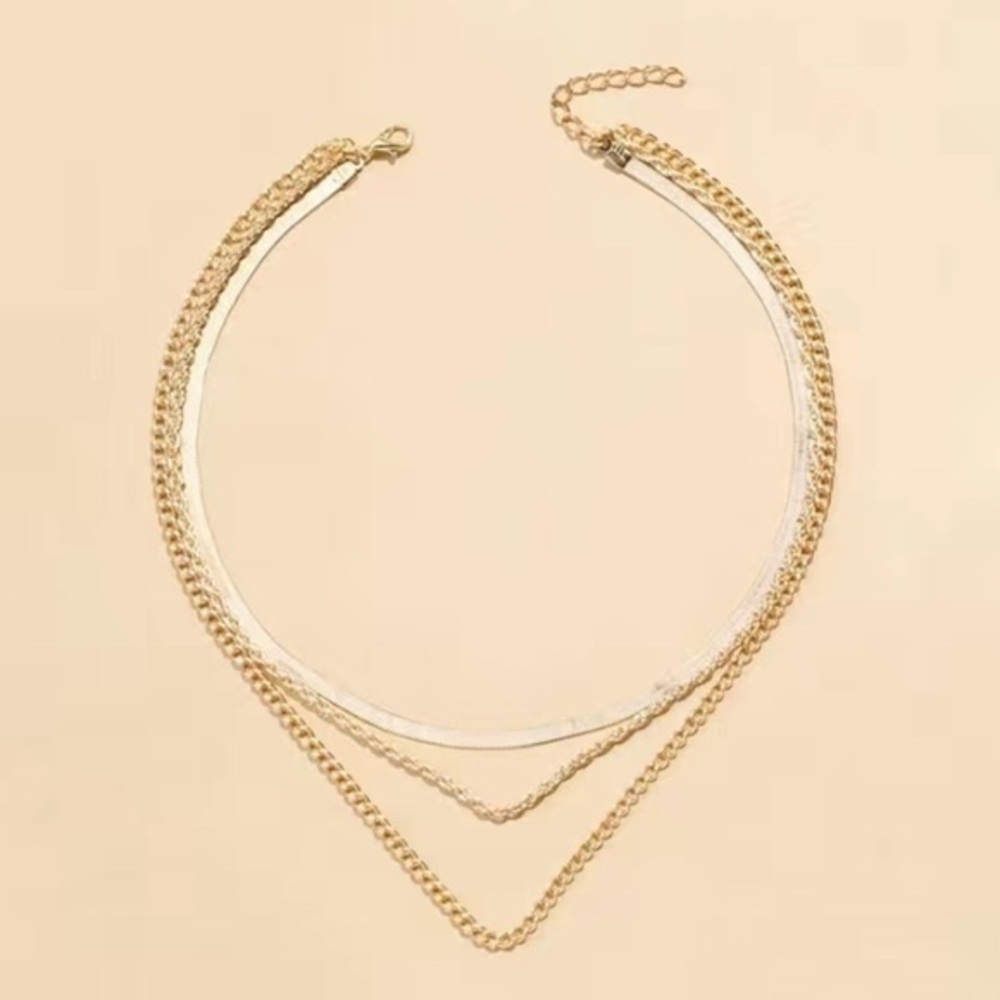 New 2-Pack Men’s Fashionable Minimalist Stainless Steel Chain Layered Necklace